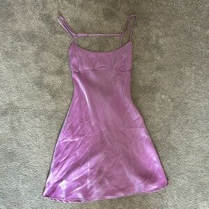 Lavender strappy low back mini dress